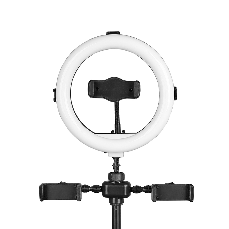 Adjustable Mobile Phone Floor Holder Stand Holder Tripod Stand for Phone With Light and Microphone R-123