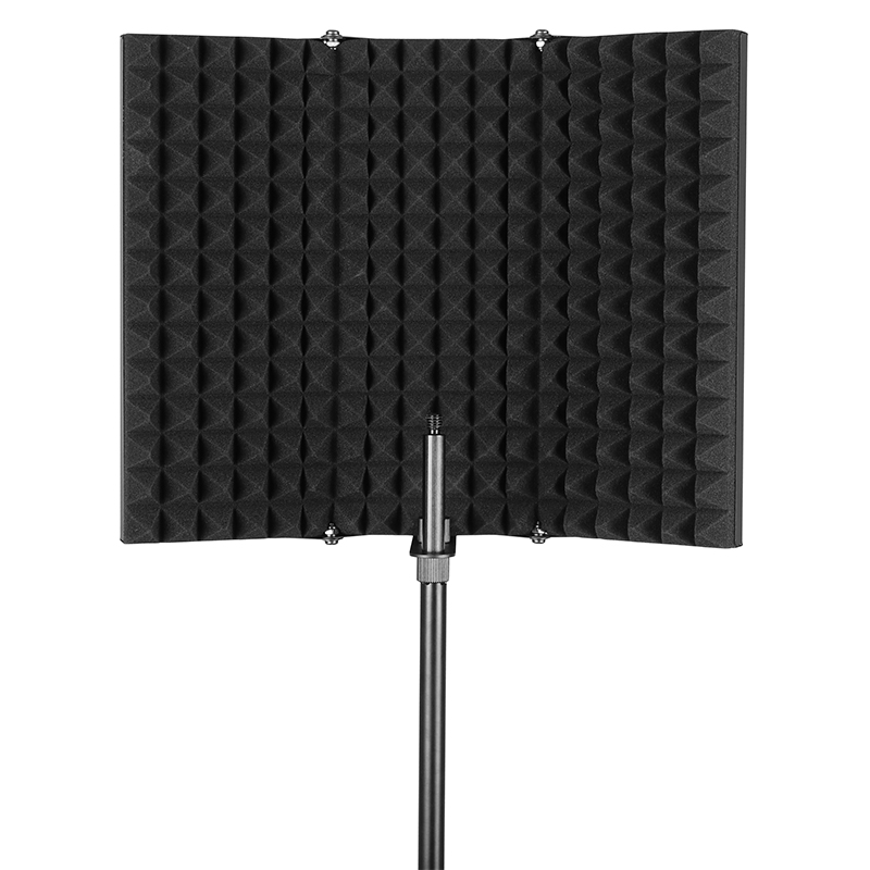 Professional Metal 3 Doors Isolation Sound Reflector Absorbing Plate Audio Accessory Microphone Isolation Shield FM-3