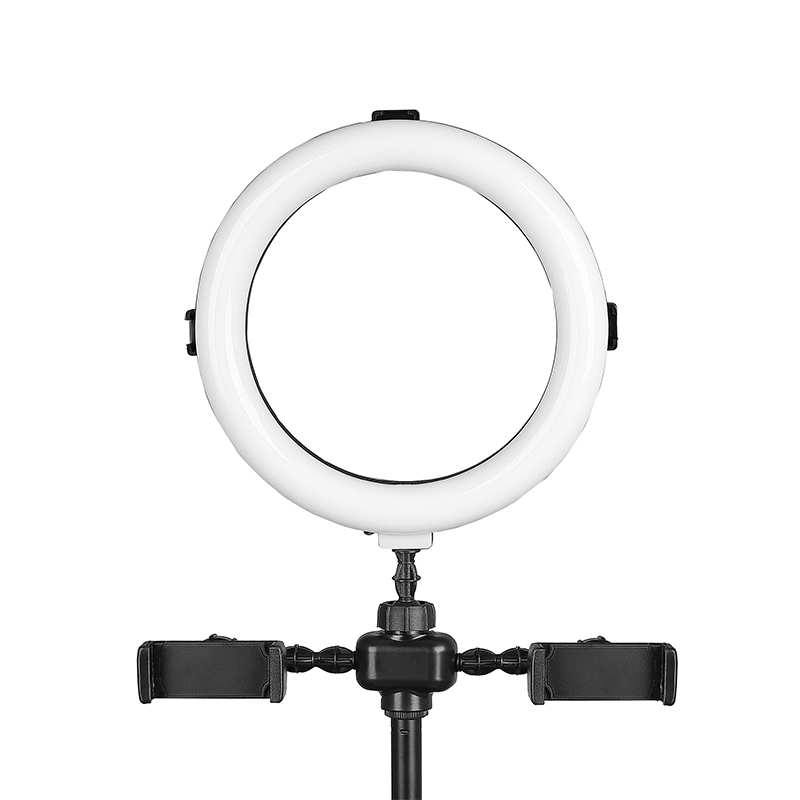 Adjustable Mobile Phone Floor Holder Stand Holder Tripod Stand for Phone With Light and Microphone R-123