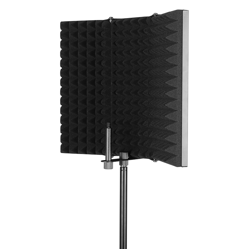 Professional Metal 3 Doors Isolation Sound Reflector Absorbing Plate Audio Accessory Microphone Isolation Shield FM-3
