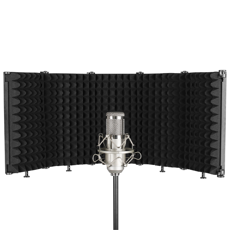 5 Doors Recording Mic Reflexion Filter Portable Plastic Vocal Studio Broadcast Microphone Sound Isolation Shield Plate FP-5