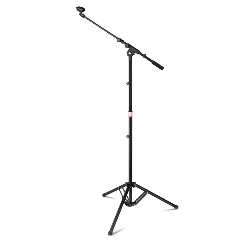 High Stability OEM Portable Stackable Meeting Mic Performance Metal Backfolding Microphone Stand for Stage GH-218