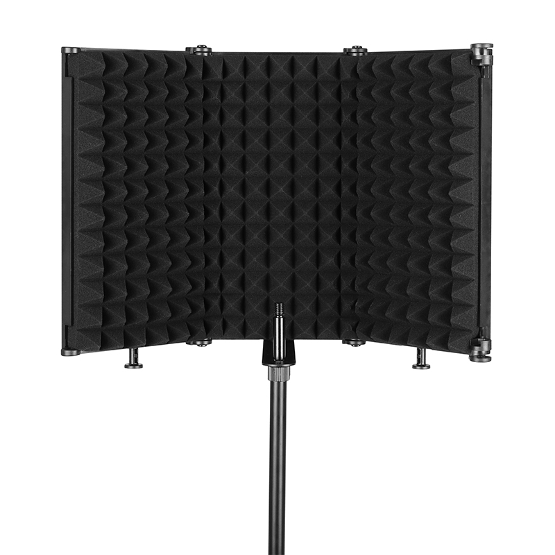 3 Doors Recording Microphone Reflexion Filter Foldable Vocal Booth Studio Microphone Sound Isolation Shield FP-3