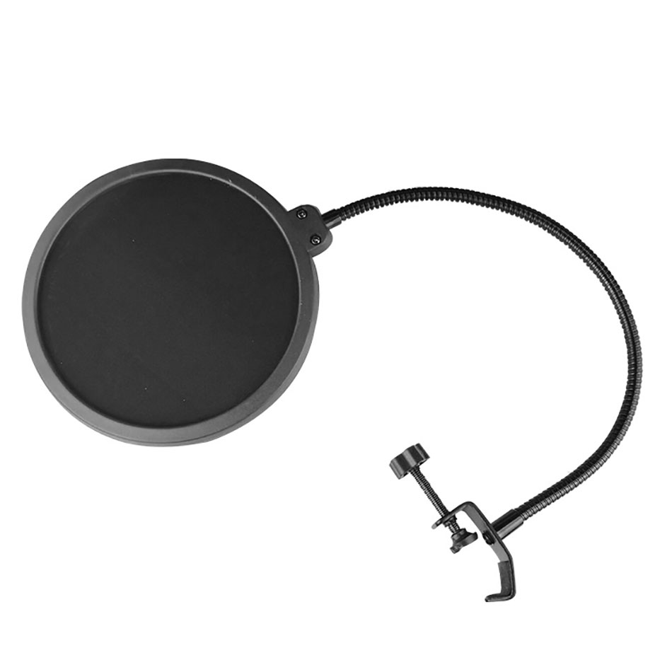 Dual Layer Portable Studio Recording Microphone Pop Filter With Universal Clamp Mount F-1