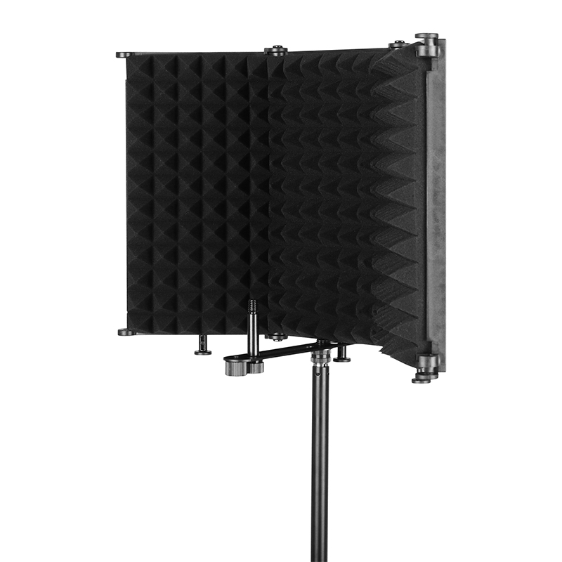 3 Doors Recording Microphone Reflexion Filter Foldable Vocal Booth Studio Microphone Sound Isolation Shield FP-3