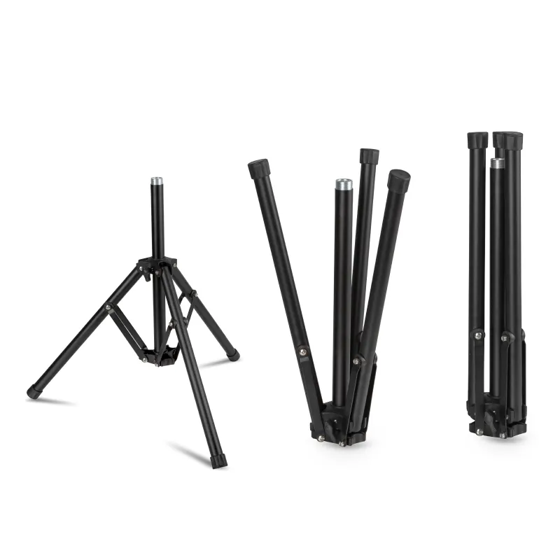 High Stability OEM Portable Stackable Meeting Mic Performance Metal Backfolding Microphone Stand for Stage GH-218