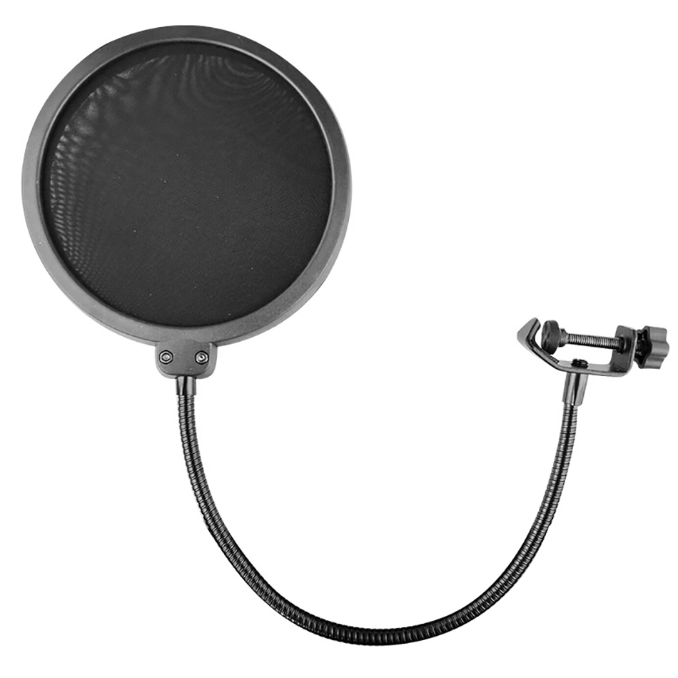 Dual Layer Portable Studio Recording Microphone Pop Filter With Universal Clamp Mount F-1